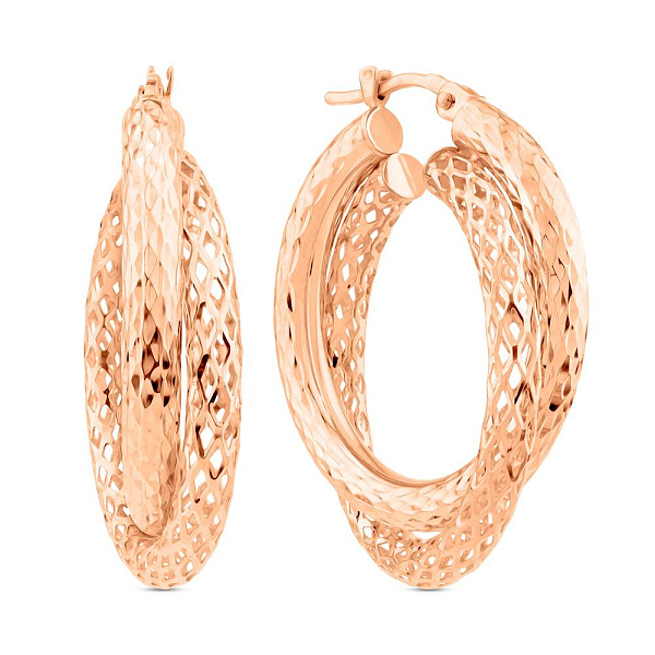 Серьги из красного золота без камней (арт. 1091734/25) – изображение 1
