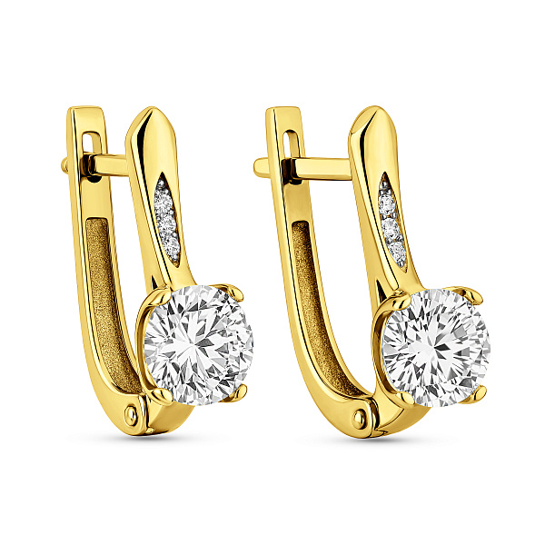 Сережки з жовтого золота з фіанітами (арт. 113500ж) – зображення 1