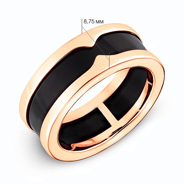 Золотое кольцо с керамикой (арт. 152360кмч) – изображение 4