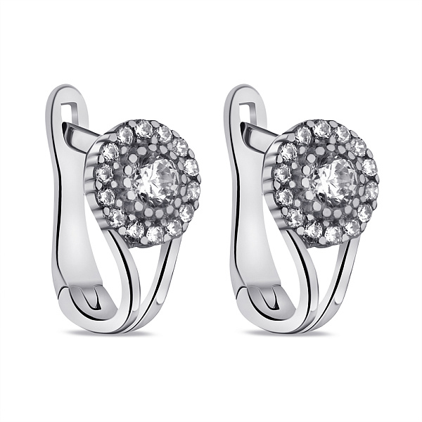 Серебряные серьги с фианитами (арт. 7502/9465) – изображение 1