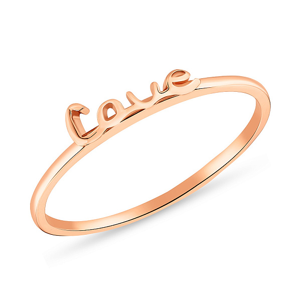 Золотое кольцо "Love" без камней (арт. 155232) – изображение 1