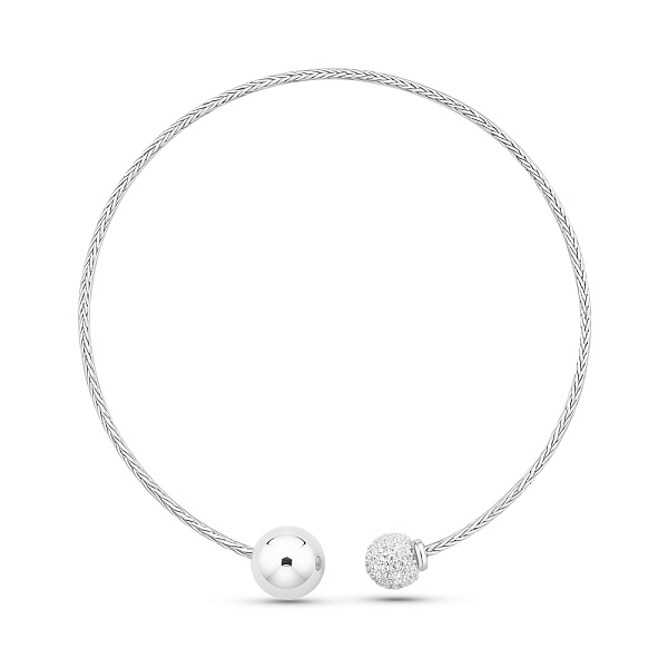 Жесткое серебряное колье с фианитамы (арт. 7507/2356) – изображение 1