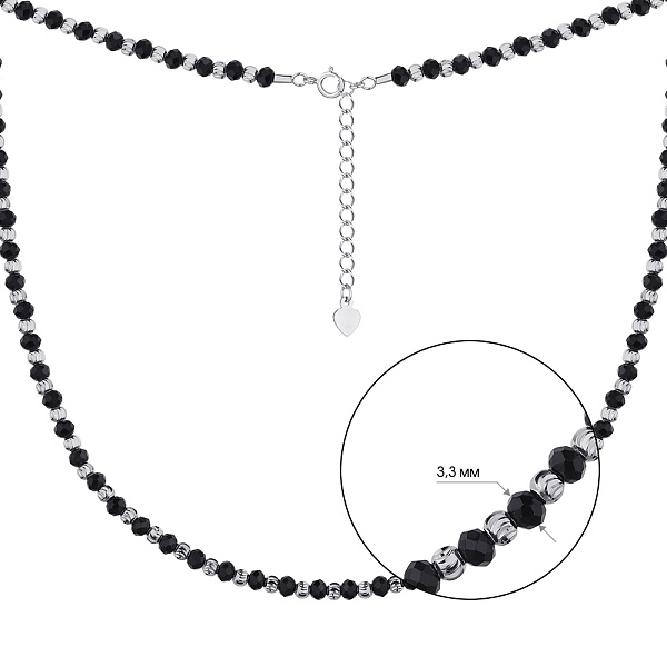 Колье из серебра с ониксом (арт. 7507/1758о) – изображение 2