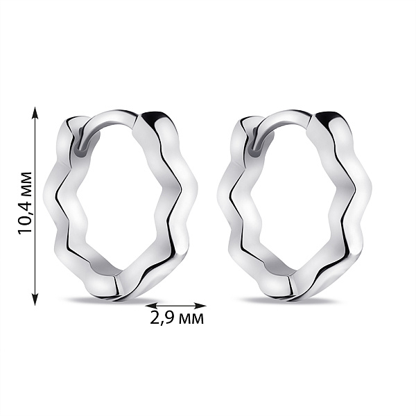 Серебряные серьги-кольца без камней (арт. 7502/9424/10) – изображение 2