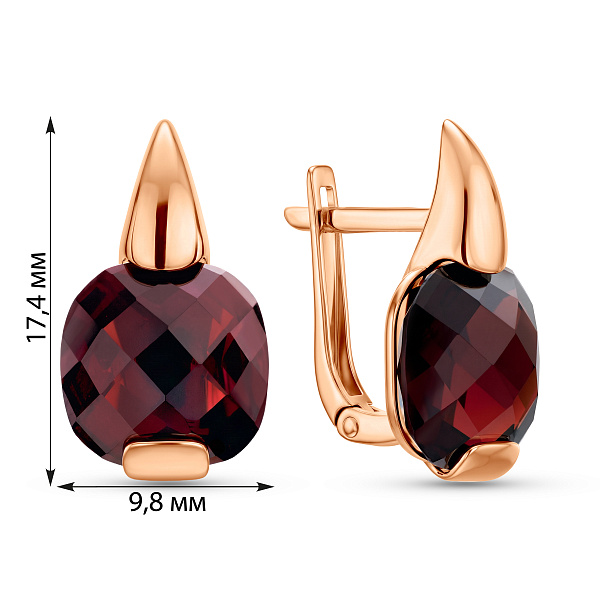 Серьги из красного золота с кварцем (арт. 110258ПкГ) – изображение 4