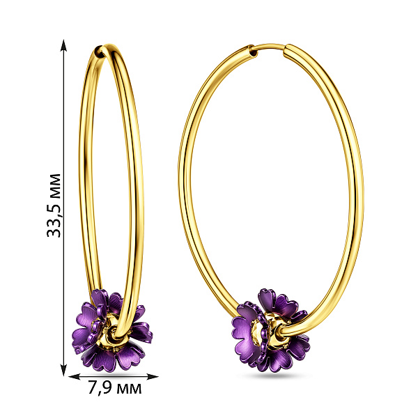 Золотые серьги Francelli Фиалки (арт. 1091788/30жф) – изображение 2
