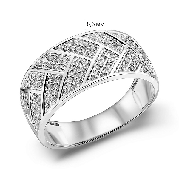 Широкое золотое кольцо с бриллиантами (арт. К341475020б) – изображение 4