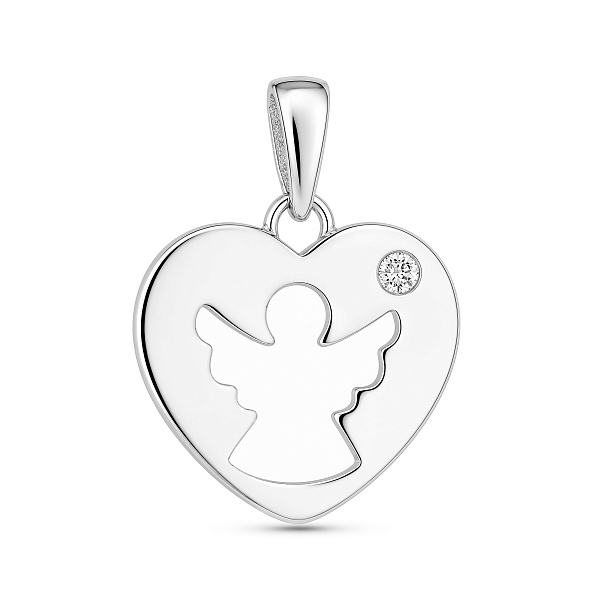 Серебряная подвеска ангел с фианитом (арт. 7503/4718) – изображение 1