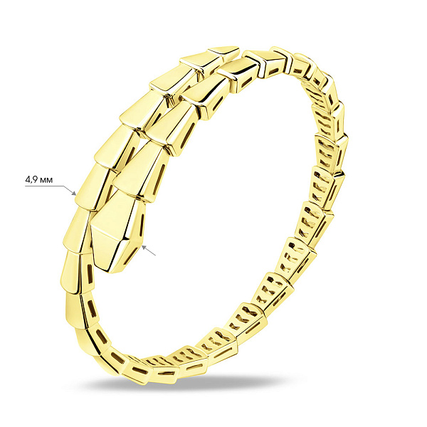 Жесткий серебряный браслет без камней (арт. 7509/3744ж) – изображение 2