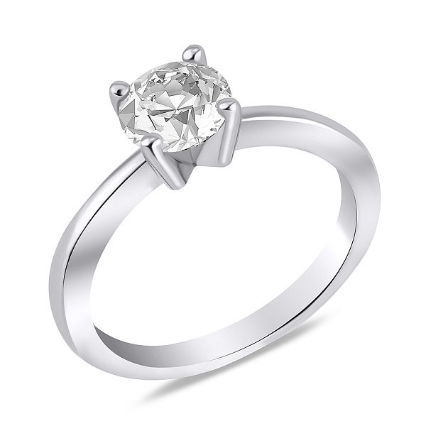 Серебряное кольцо с белым фианитом (арт. 7501/6726) – изображение 1