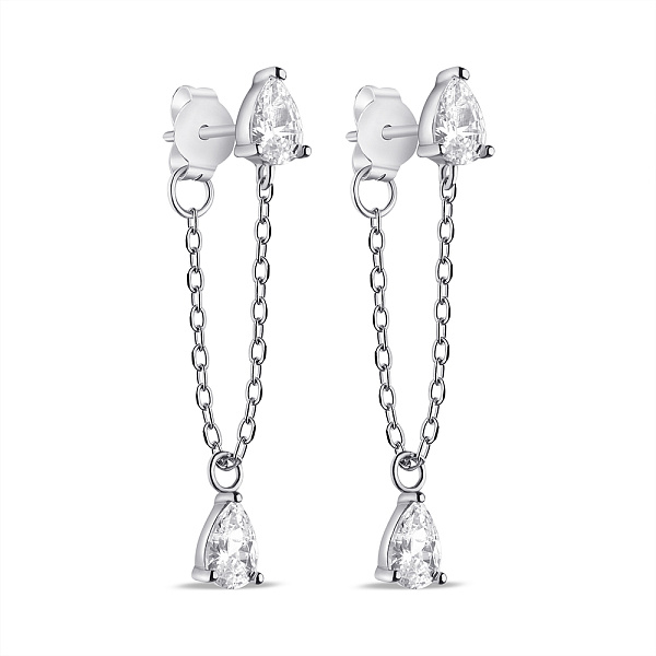 Серебряные серьги с фианитами (арт. 7518/7065) – изображение 1