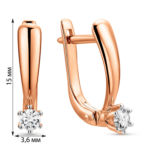 Серьги из красного золота с бриллиантами (арт. 2191361201) – изображение 2