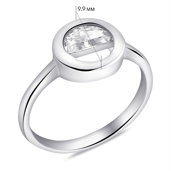 Серебряное кольцо с фианитом (арт. 7501/6929) – изображение 2