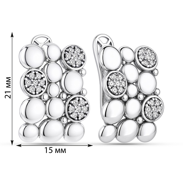 Серебряные массивные серьги с фианитами (арт. 7902/2200) – изображение 2
