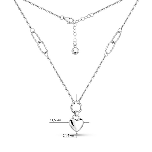 Золотое колье Сердечко (арт. 352672б) – изображение 3