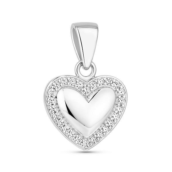 Серебряный кулон сердце с фианитами (арт. 7503/4703) – изображение 1