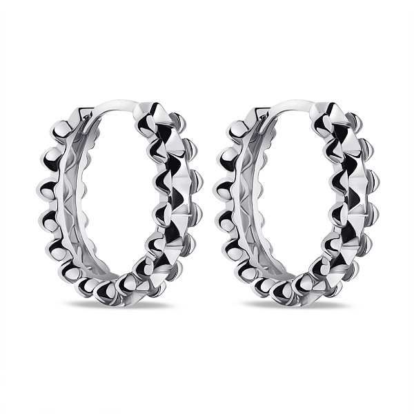 Серьги-кольца из серебра без камней (арт. 7502/9527/15) – изображение 1