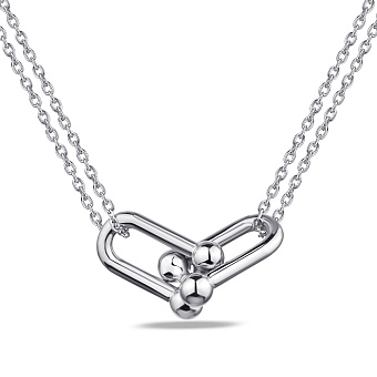 Фото Серебряное колье Trendy Style без камней (арт. 7507/1589)