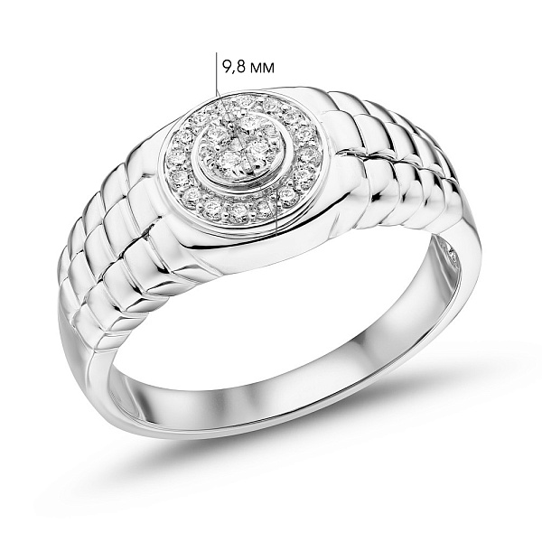 Печатка из белого золота с бриллиантами (арт. К341578020б) – изображение 2