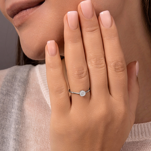 Золотое кольцо с бриллиантами (арт. К341358010б) – изображение 3