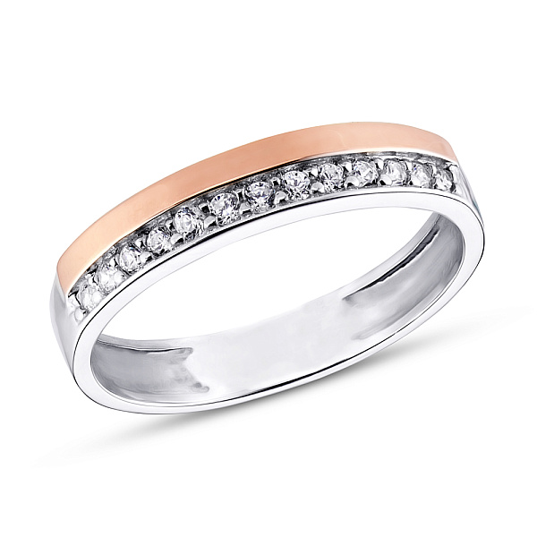Серебряное кольцо с фианитами (арт. 7201/211кп) – изображение 1