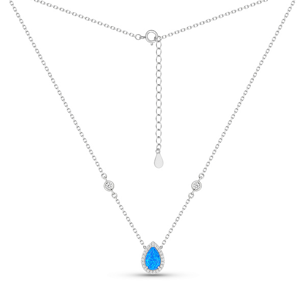 Серебряное колье с опалом (арт. 7507/2612Пос) – изображение 2
