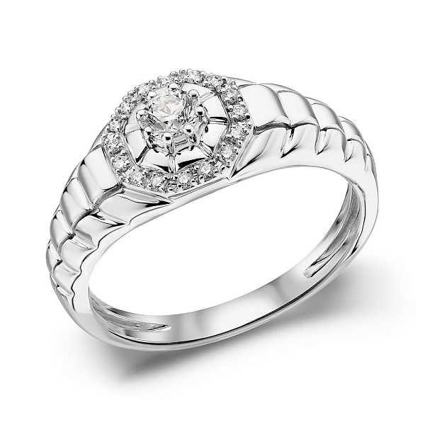 Золотая печатка с бриллиантами (арт. К341501030б) – изображение 1