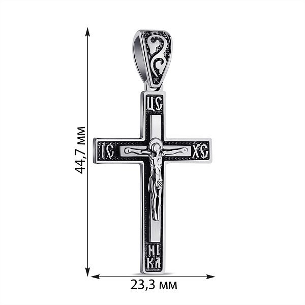 Серебряный крестик без камней (арт. 7904/1150.10) – изображение 2