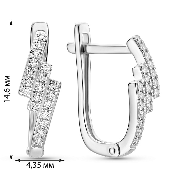Серьги из белого золота с бриллиантами (арт. С011977010б) – изображение 2