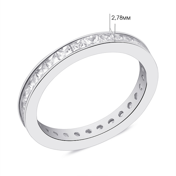 Серебряное кольцо-дорожка с фианитами (арт. 7501/5838) – изображение 2
