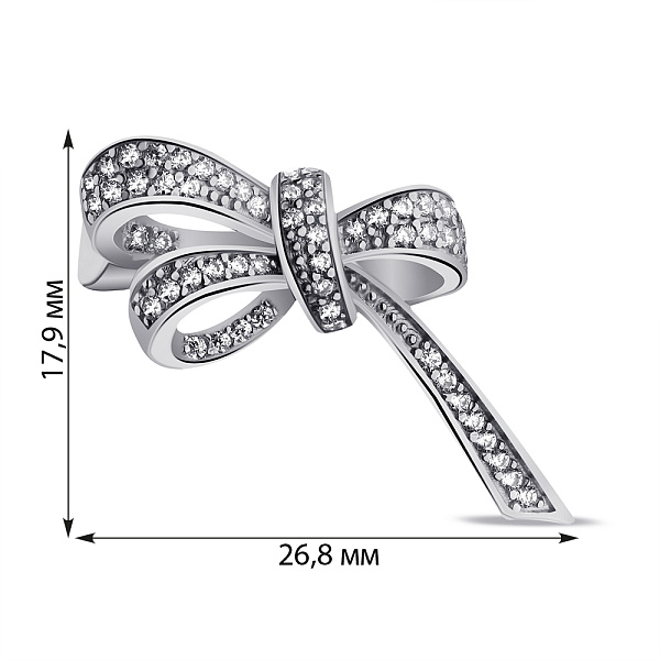 Серебряная брошь с фианитами (арт. 7505/194) – изображение 2