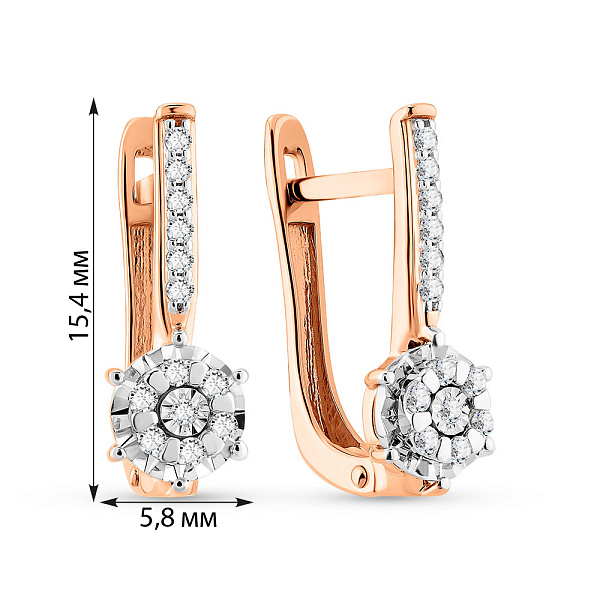 Серьги из красного золота с бриллиантами (арт. С011728010) – изображение 4