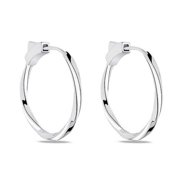 Серьги-кольца из серебра с эмалью (арт. 7502/4874/25еб) – изображение 1