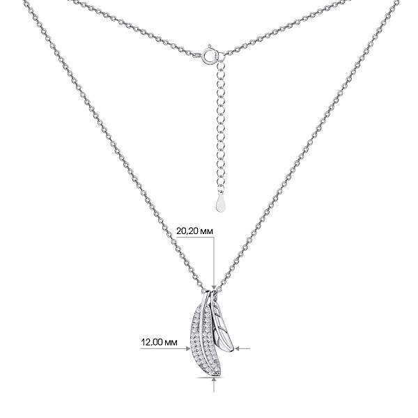 Колье серебряное с россыпью фианитов (арт. 7507/1495) – изображение 3