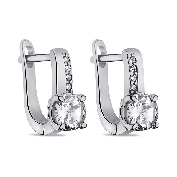 Серебряные серьги с фианитами (арт. 7502/3794) – изображение 1
