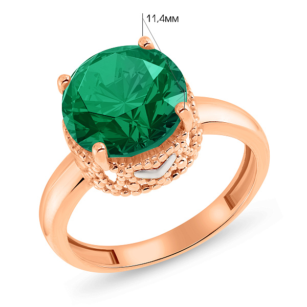 Золотое кольцо с кварцем (арт. 140573Псз) – изображение 4
