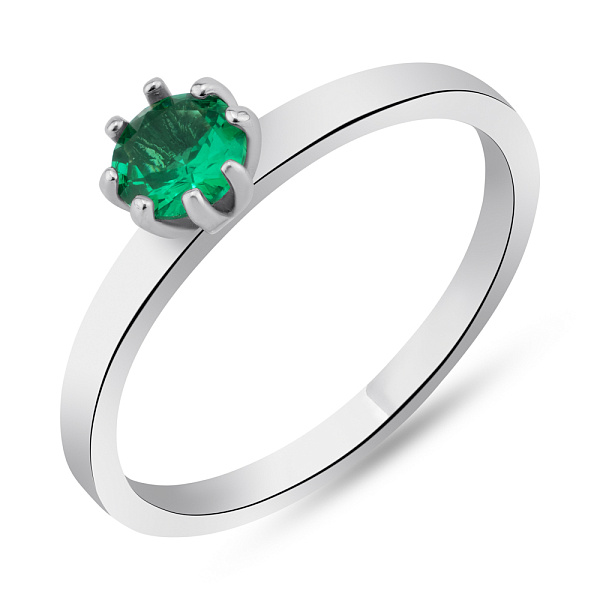 Серебряное кольцо с изумрудом (арт. 7501/531Измкп) – изображение 1