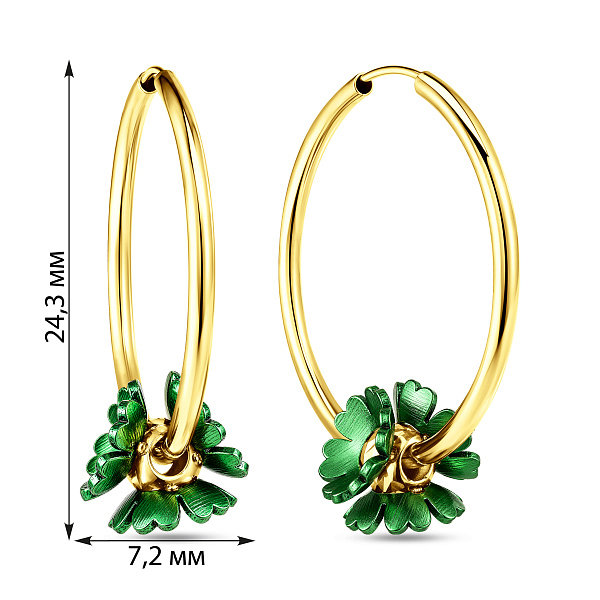 Золотые серьги Francelli Фиалки (арт. 1091788/20жз) – изображение 2