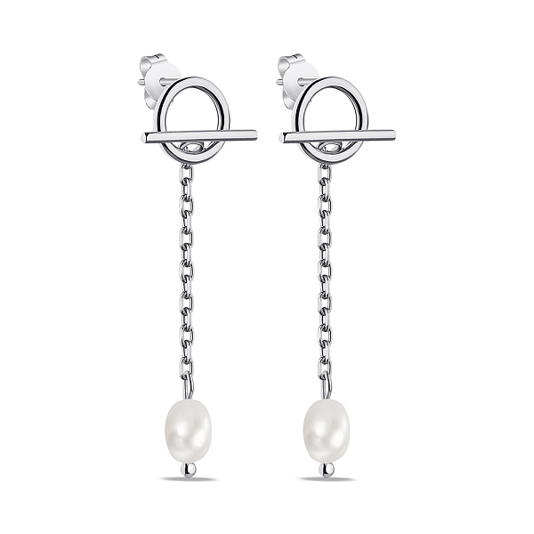 Срібні сережки Trendy Style з перлами (арт. 7518/6706жб) – зображення 1