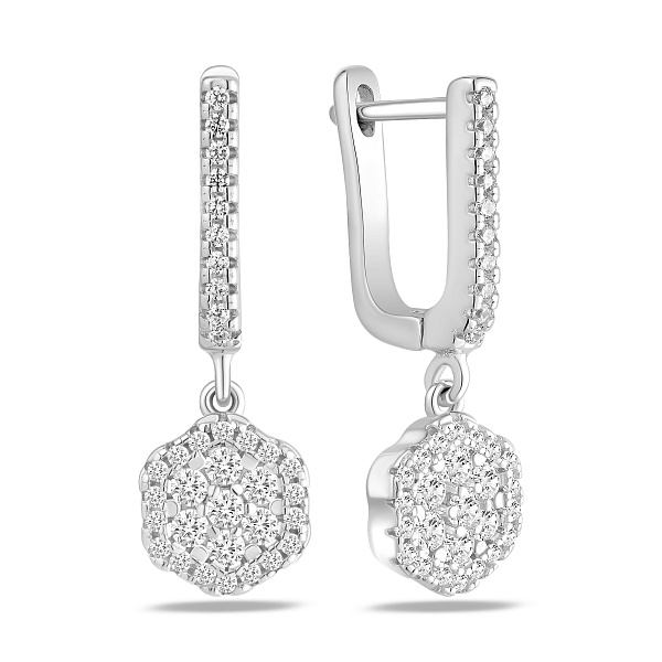 Серебряные серьги с фианитами (арт. 7502/10448) – изображение 1