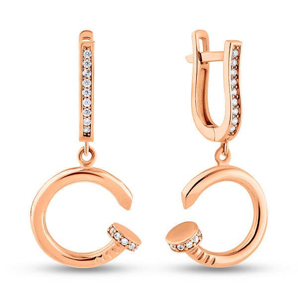 Серьги-подвески из красного золота (арт. 105715) – изображение 1