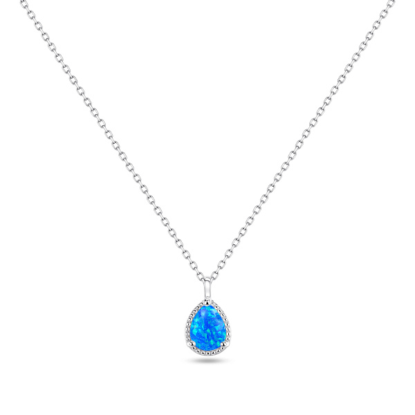 Серебряное колье с подвеской с опалом (арт. 7507/2620Пос) – изображение 1