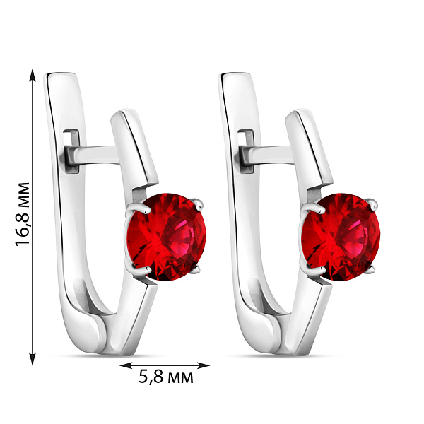 Серебряные серьги с гранатом (арт. 7502/574Гсп) – изображение 2
