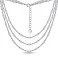 Серебряное многослойное колье (арт. 7507/2228) – изображение 1