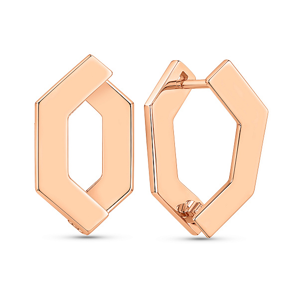 Серьги из красного золота без камней (арт. 107635) – изображение 1