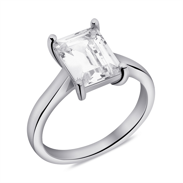 Серебряное кольцо с одним фианитом (арт. 7501/6935) – изображение 1
