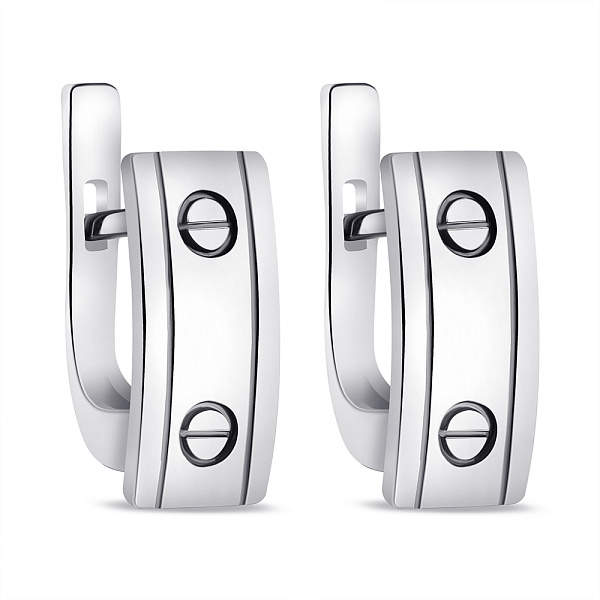 Серебряные серьги без камней (арт. 7502/620сп) – изображение 1