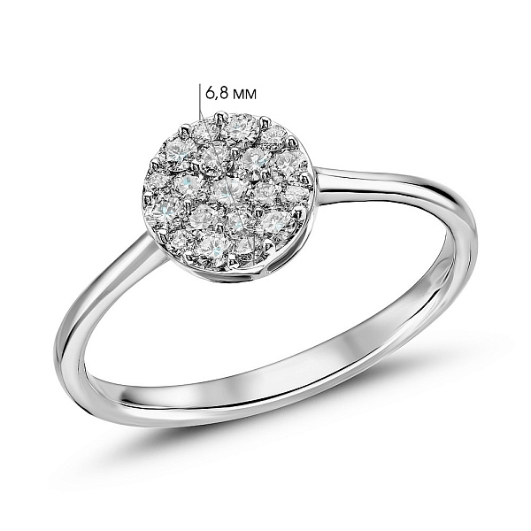 Золотое кольцо с бриллиантами (арт. К341339020б) – изображение 5