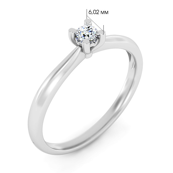 Золотое кольцо с бриллиантом (арт. К011158010б) – изображение 2