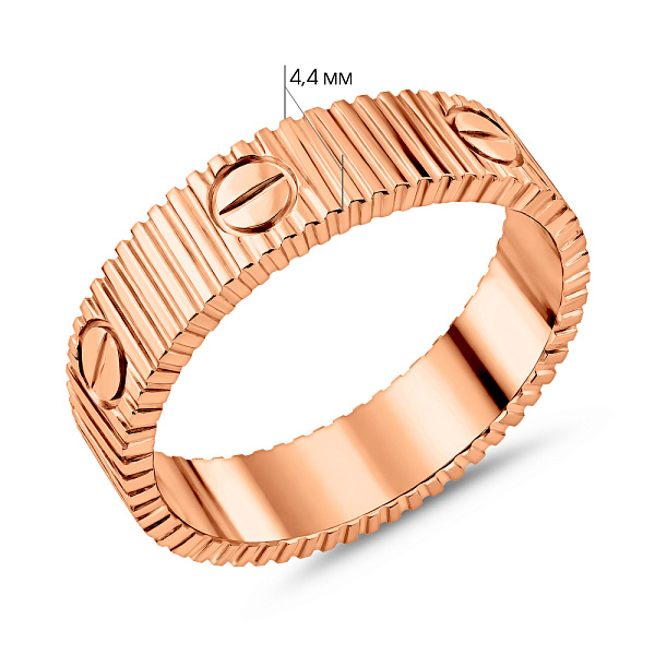 Кольцо из красного золота без камней (арт. 156793) – изображение 7